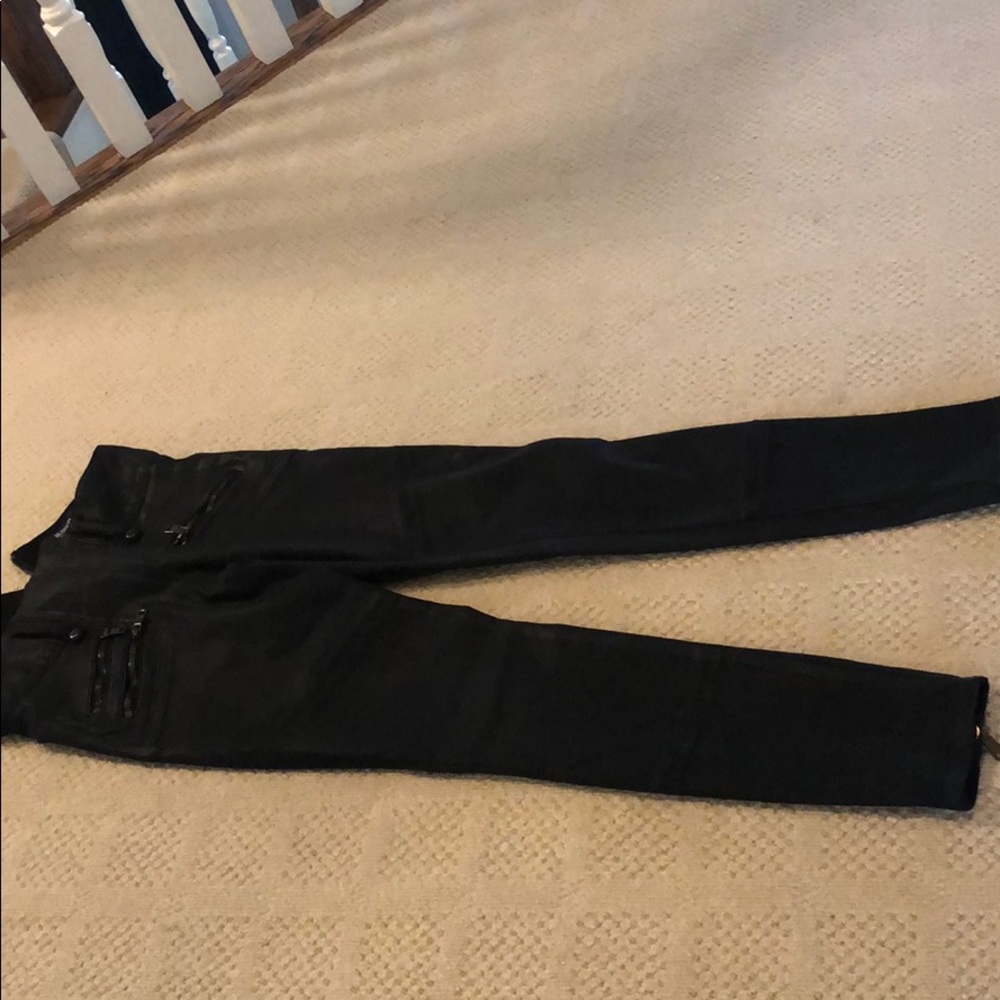 Hudson shiny black coated jeans